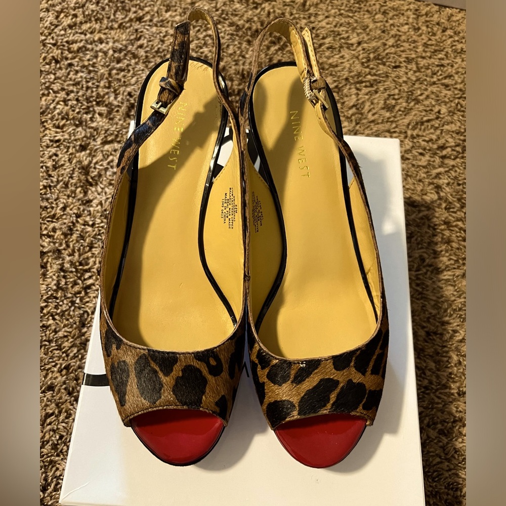 Nine West cheetah heel